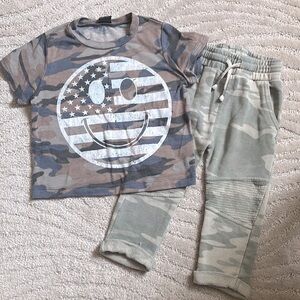 Boys Camo Lot Smiley Face American Flag & Moto Joggers by PixieLane & Art Class